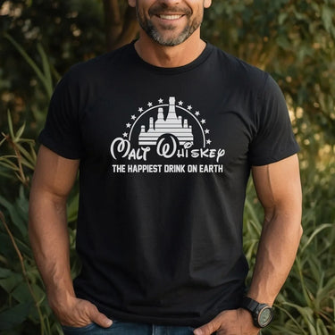 Festive Malt Whisky T-Shirt - Disneyland Trip Souvenir - Adult Beverage Wear - DENMARY